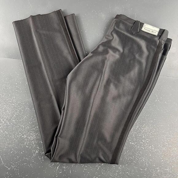 Other - VTG Pagano West Slacks Mens 42 X-Long Black Striped Side Swedish Warp NWT No Hem